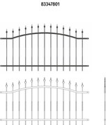 Recinzione palizzata ad arco in ferro verniciato nero L 196 x H 106 cm