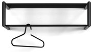 Attaccapanni da parete nero in metallo con scaffale 80 cm Smooth – Spinder Design
