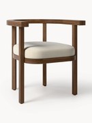 Sedia con braccioli da giardino in legno di acacia con cuscino Matheus