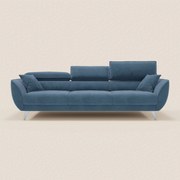 Michelangelo 4 Posti – Divano con 3 sedute estensibili e poggiatesta reclinabili in elegante tessuto vellutino smacchiabile T30