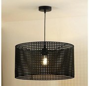 Duolla - Lampadario a sospensione con filo ROLLER RATTAN 1xE27/15W/230V diametro 45 cm nero