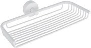 Kamalu - Portaoggetti doccia griglia 23cm in acciaio inox finitura bianca opaca | MONDE-B