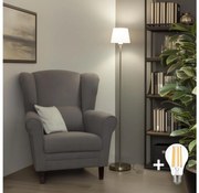 Brilagi - Lampada da terra LED CERIA 1xE27/40W/230V Ø 20,5 cm bianco/cromo opaco