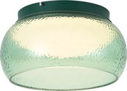 Plafoniera Art Déco verde con vetro e LED integrato dimmerabile a 3 fasi - Thimble