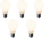 Set di 5 lampadine LED E27 dimmerabili A60 opale 7W 806 lm 3000K