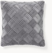 Copricuscino in velluto con motivo strutturato Sina