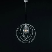 Sospensione Minimal 1 Luce Cerchi Ferro Laccato Grigio Serie Round