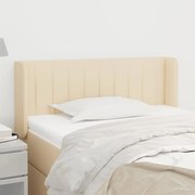 Testiera Ad Orecchio Crema 93x16x78/88 Cm İn Tessuto /