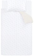 Set copripiumino e federa da bambini bianco e beige in cotone per letto singolo 135x200 cm Mini Star &amp; Stripes – Bianca