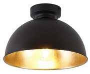 Lampada da soffitto intelligente nera con oro 28 cm con WiFi A60 - Magnax