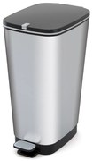 Cestino per la spazzatura argentato in plastica con pedale 45 l Chic Bin L – KIS
