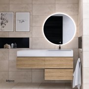 Mobile Bagno Sospeso "Carlotta" Da 120 Cm Composto Da Tre Cassetti Lavabo a DX E Specchio