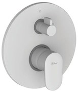 Rubinetto per doccia getto laminare cristallino ad incasso monocomando PLANO bianco opaco HUBER