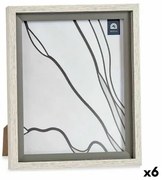 Cornice Portafoto 24 x 2 x 29 cm Cristallo Grigio Legno Marrone Plastica (6 Unità)