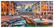 Stampa su tela Piazza di Spagna, multicolore 90 x 190 cm