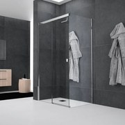 Box doccia con ingresso frontale Glam L 160 x H 200 cm vetro senza finitura / trasparente profilo cromato