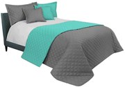 Copriletto grigio menta per letto matrimoniale 220 x 240 cm