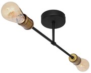 Lampadario a plafone CAMBRIDGE 2xE27/15W/230V nero/oro