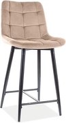 Sgabello da bar Chic H-2 in beige/nero - H92 cm