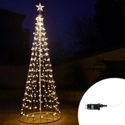 Albero luminoso a cono da 360 Led altezza 2 metri Bianco Caldo Wisdom