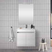 Mobile bagno 60 cm con 2 ante Mavi bianco lucido con specchio