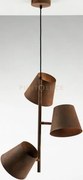 Lampadario a sospensione in metallo e ferro colt ruggine 3 luci att...