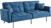 Divano letto 3 posti clic-clac in Tessuto Blu - MINEY