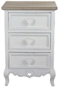 BRIGITTE - mobiletto 3 cassetti in legno di paulownia shabby chic