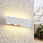 Applique da parete a LED Ignazia Lindby, dimmerabile, Bianco / Opale, Soggiorno / Sala da pranzo, Metallo, Moderno, Applique a LED