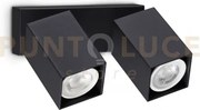 Dynamite faretto nero orientabile 2 luci attacco gu10 16,5cm lampad...