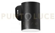 Applique led polo in policarbonato nero 8w 800lm cct ip65 11,5x7,8x...