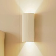 Lindby applique Colja, rotonda, altezza 30,5 cm, gesso, beige
