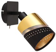 Globo 54046-1 - Faretto da parete OR 1xE14/25W/230V nero/oro