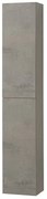 Colonna bagno sospesa H160 cm in legno grigio cemento con ripiani Leda
