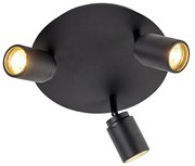 Faretto da bagno moderno nero 3 luci IP44 - Ducha