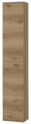 Colonna bagno sospesa H160 cm in legno color quercia naturale con ripiani Leda
