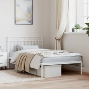 Giroletto con testiera metallo bianco 107x203 cm