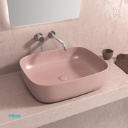 Lavabo D'Appoggio Da 49x39,5 Cm Finitura Rosa Opaco