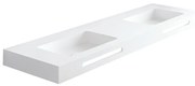 Lavabo sospeso rettangolare Zen H 10 x P 46 cm in acrilico bianco