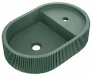 Lavabo da appoggio Alba ovale in calcestruzzo L 55 x P 36.5 x H 12 cm verde