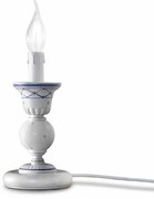 Lumetto Classico Sanremo Metallo E Ceramica Bianco Sfumato Argento 1 Luce E14