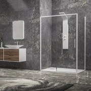 Kamalu - Box doccia 75x120 colore bianco vetro 6mm altezza 200h | KLA-4000N