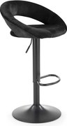 Sgabello da bar H-102 in velluto nero