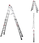 Scala telescopica FARAONE Super Teles in alluminio 6 + 6 gradini portata massima 150 kg EN 131 per lavori fino a 4.4 m