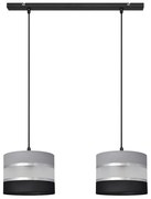 Lampadario a sospensione con filo HELEN 2xE27/15W/230V nero/grigio/argento