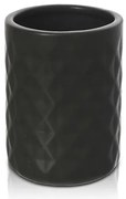 Portaspazzolino da appoggio nero in ceramica Cristal