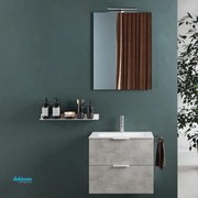 Mobile Bagno Sospeso "Chiara" Da 60 Cm Composto Da Due Cassetti Finitura Rovere Naturale