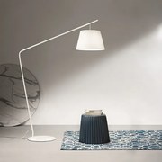 Piantana H205 cm con struttura in metallo Bianco e paralume in pvc VELVET