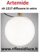 Artemide ricambio diffusore in vetro soffiato bianco latte per nh da parete