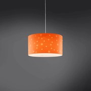 Sospensione Moderna A 5 Luci Pois Xxl In Polilux Bicolor Arancione Made In Italy